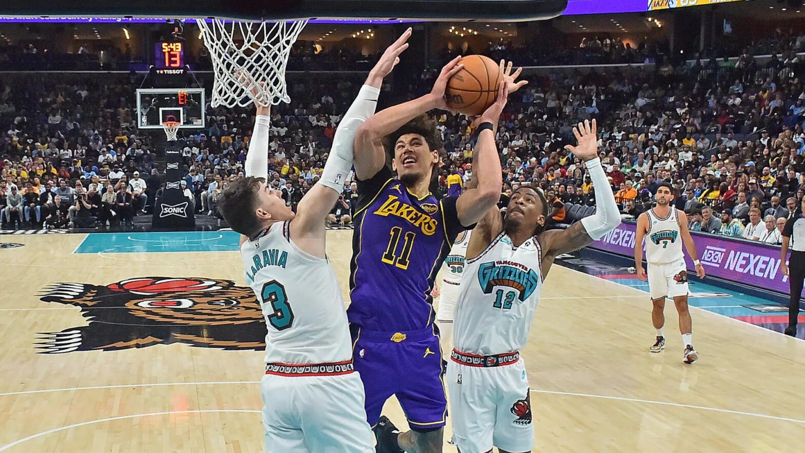 Jaxson Hayes, Lakers' reserve center, ruled out against Grizzlies due to ankle sprain