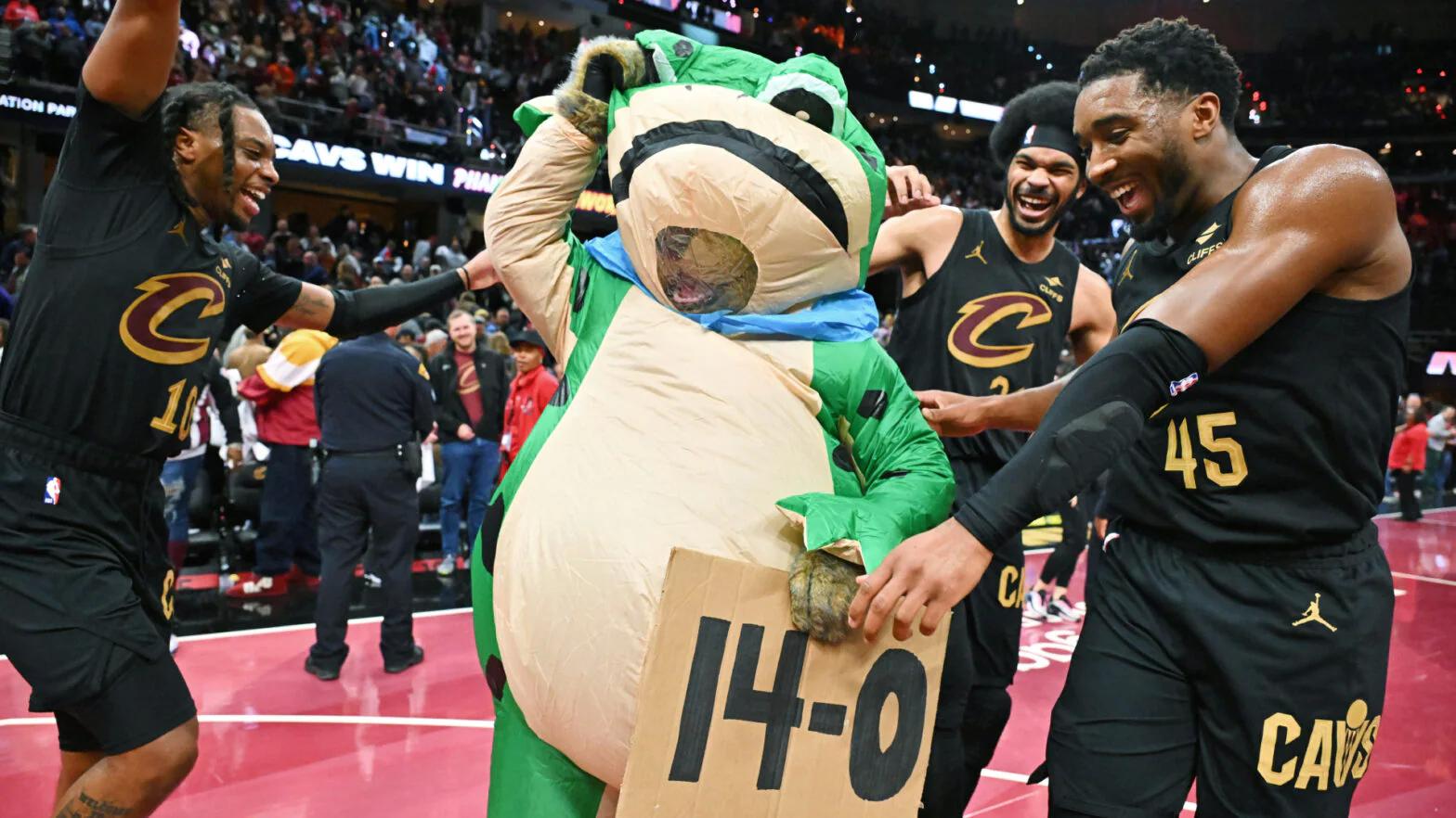 Cavaliers Remain Undefeated at 14-0 and Dance with Frog Mascot in Celebration